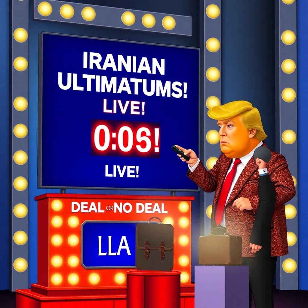 Trump lancerede sit nye gameshow 'Countdown til civilisationens undergang' på israelsk TV